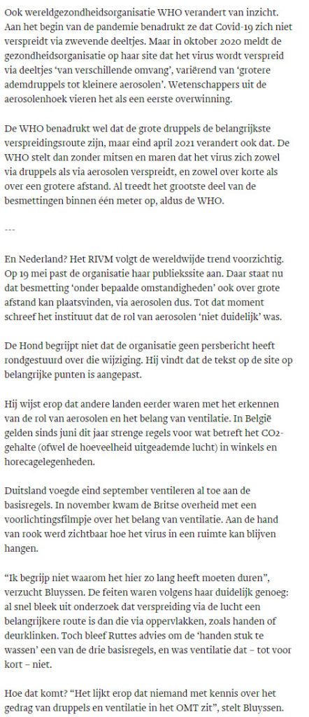 Trouw: de bizarre geschiedenis van aerosolen en ventilatie in Nederland - 22147