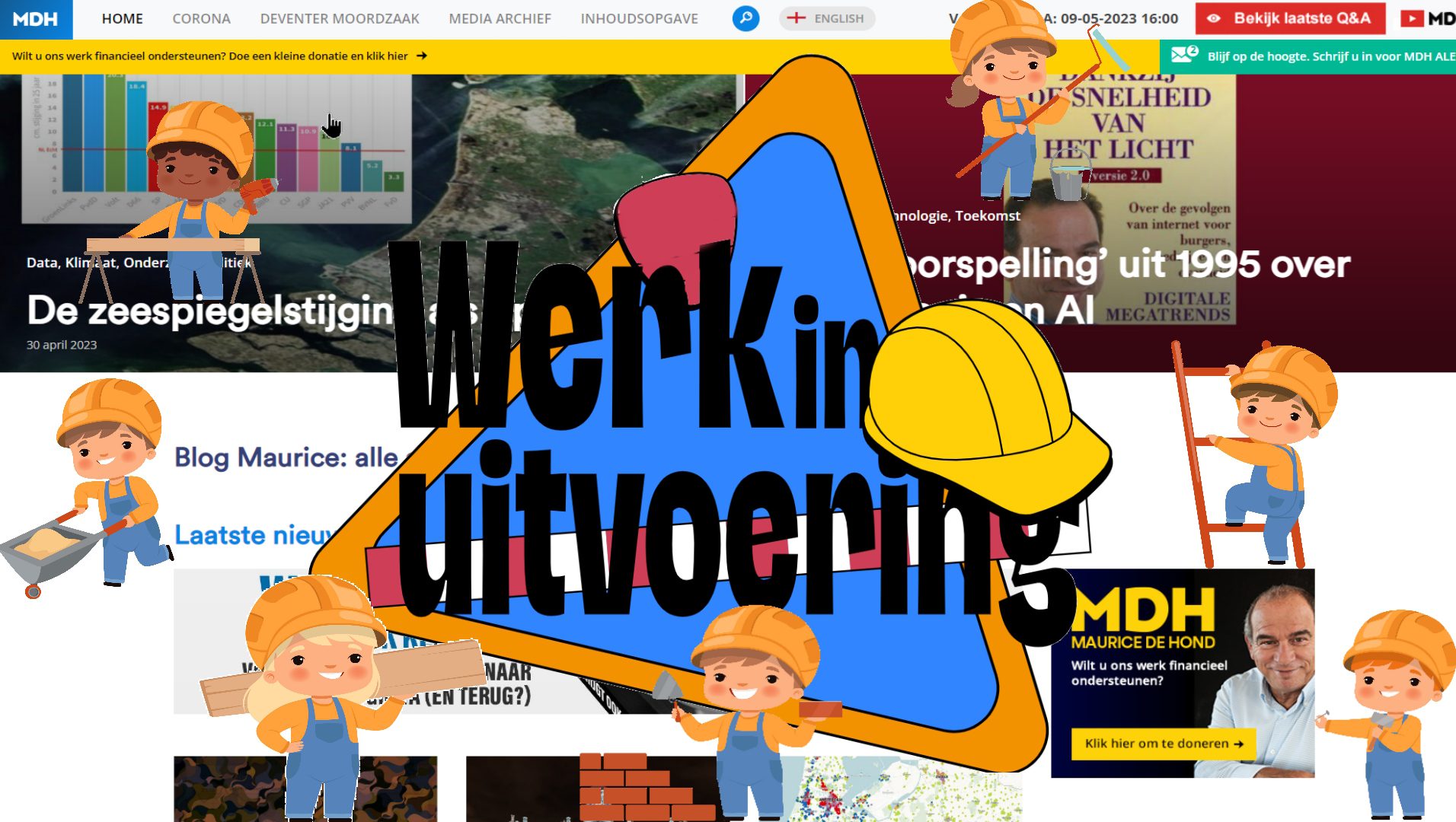 We werken aan de nieuwe opzet van de site