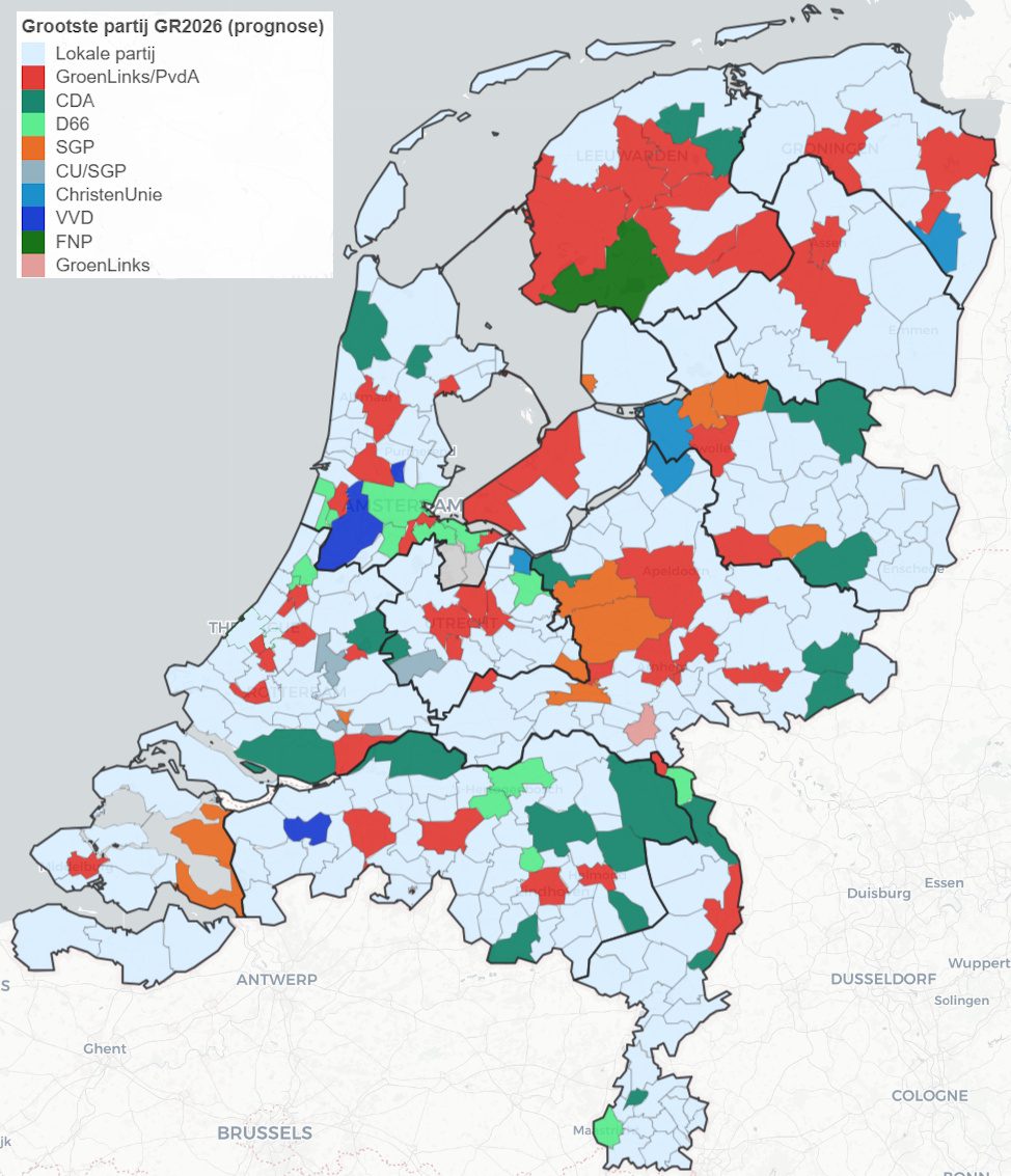 De prognose voor de Gemeenteraadsverkiezingen van 18 maart 2026 - 115151 De prognose voor de Gemeenteraadsverkiezingen van 18 maart 2026 - 115151